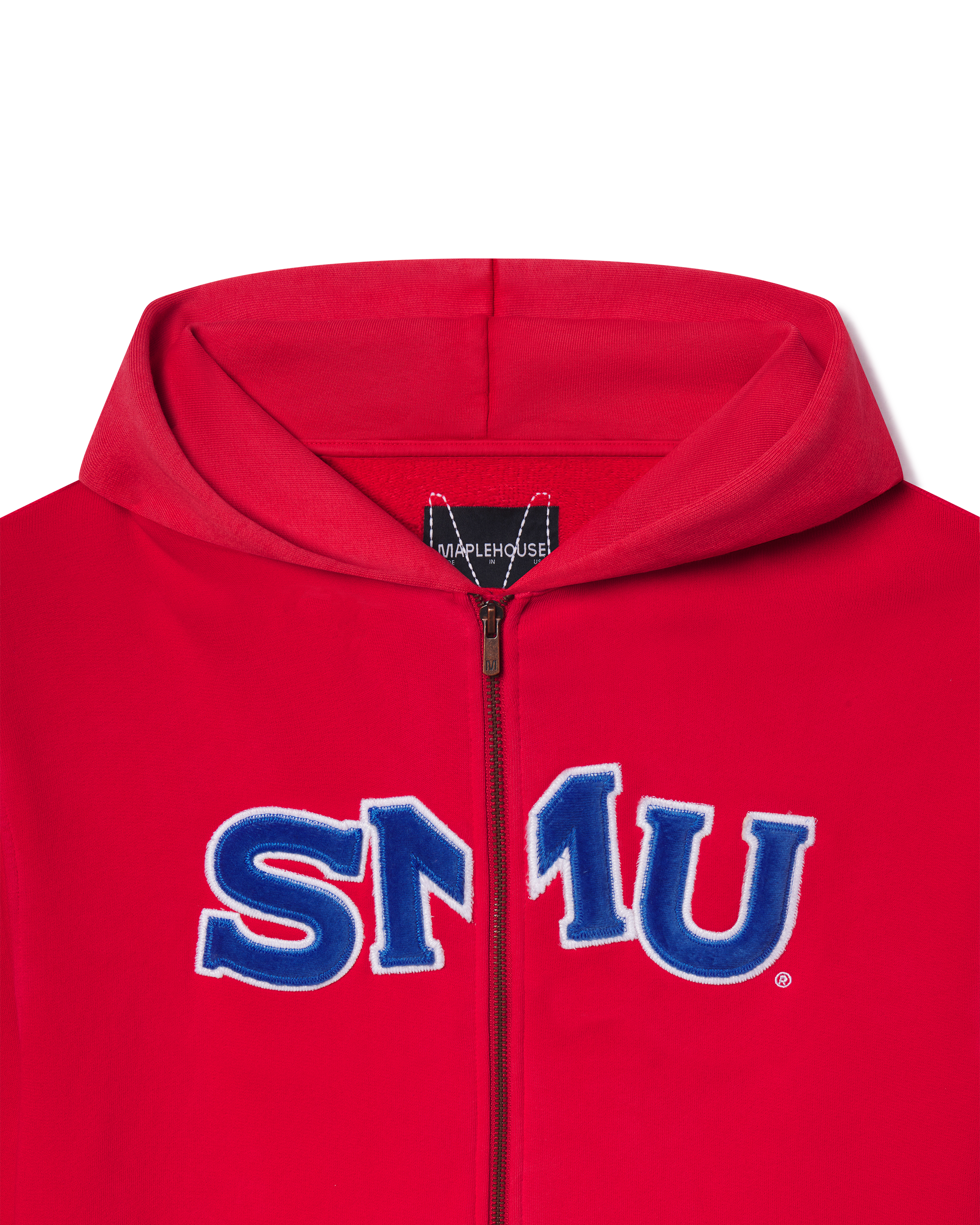 SMU Fuzzy Zip Hoodie