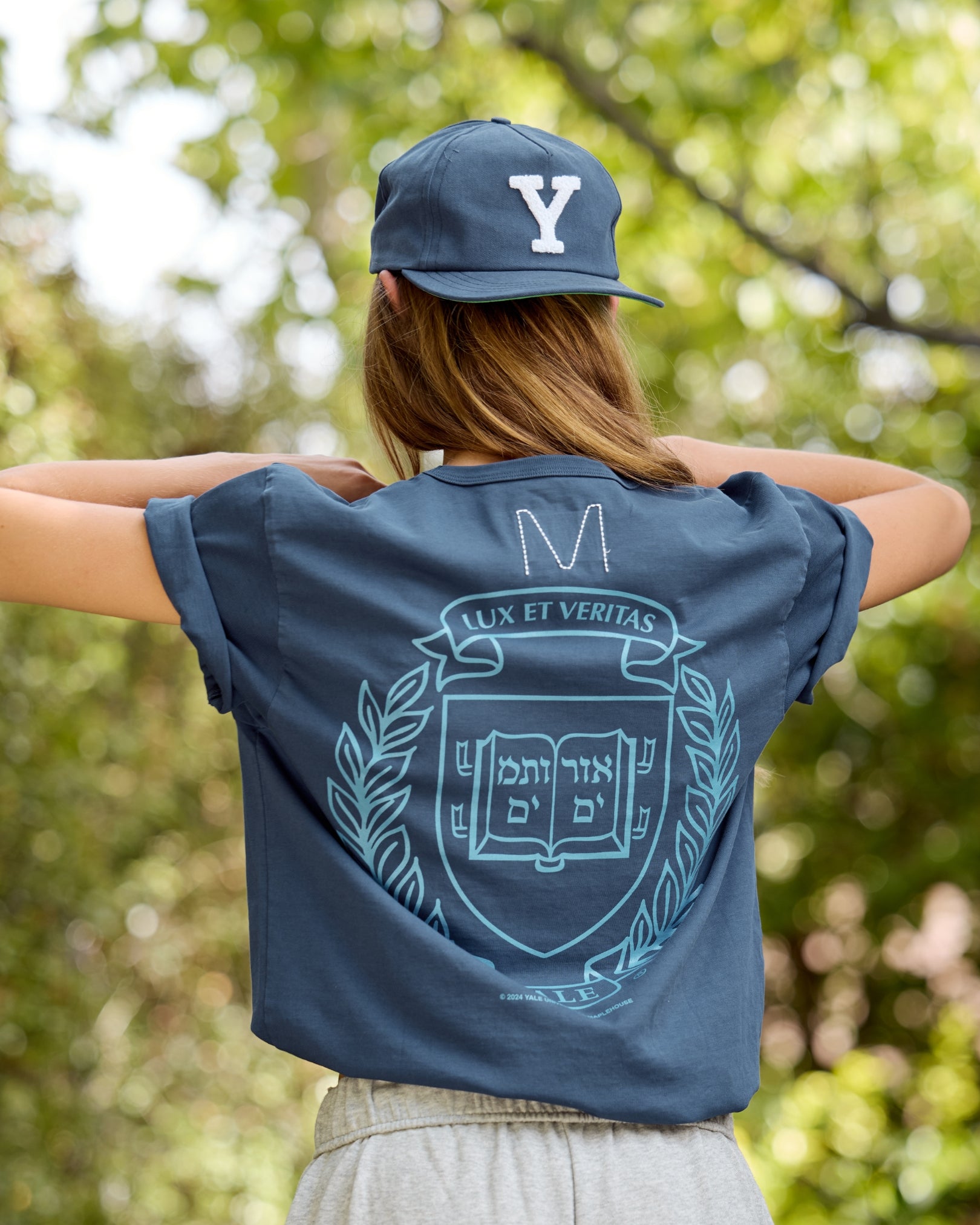 Yale University Chenille 5 Panel Hat - Yale Navy