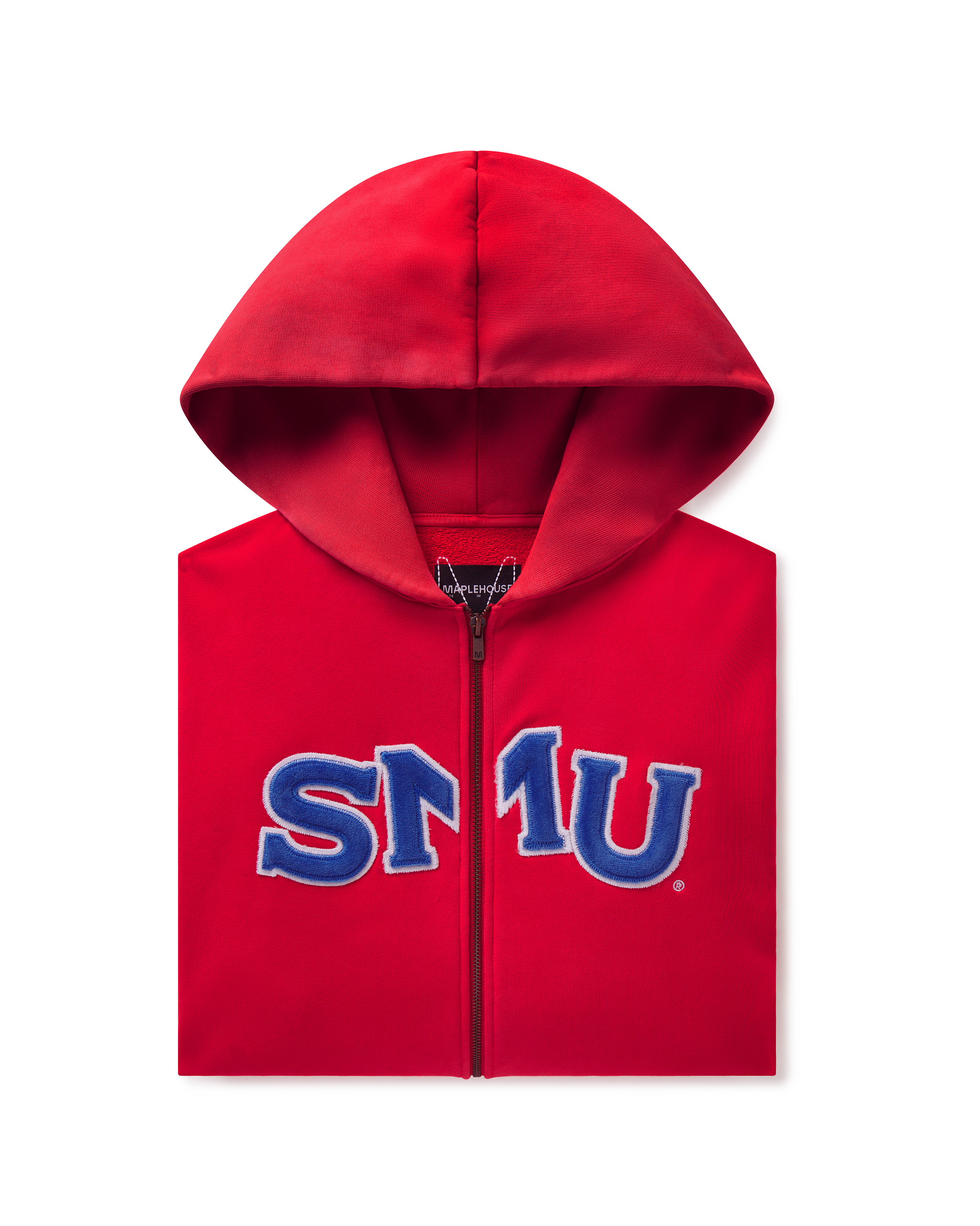 SMU Fuzzy Zip Hoodie