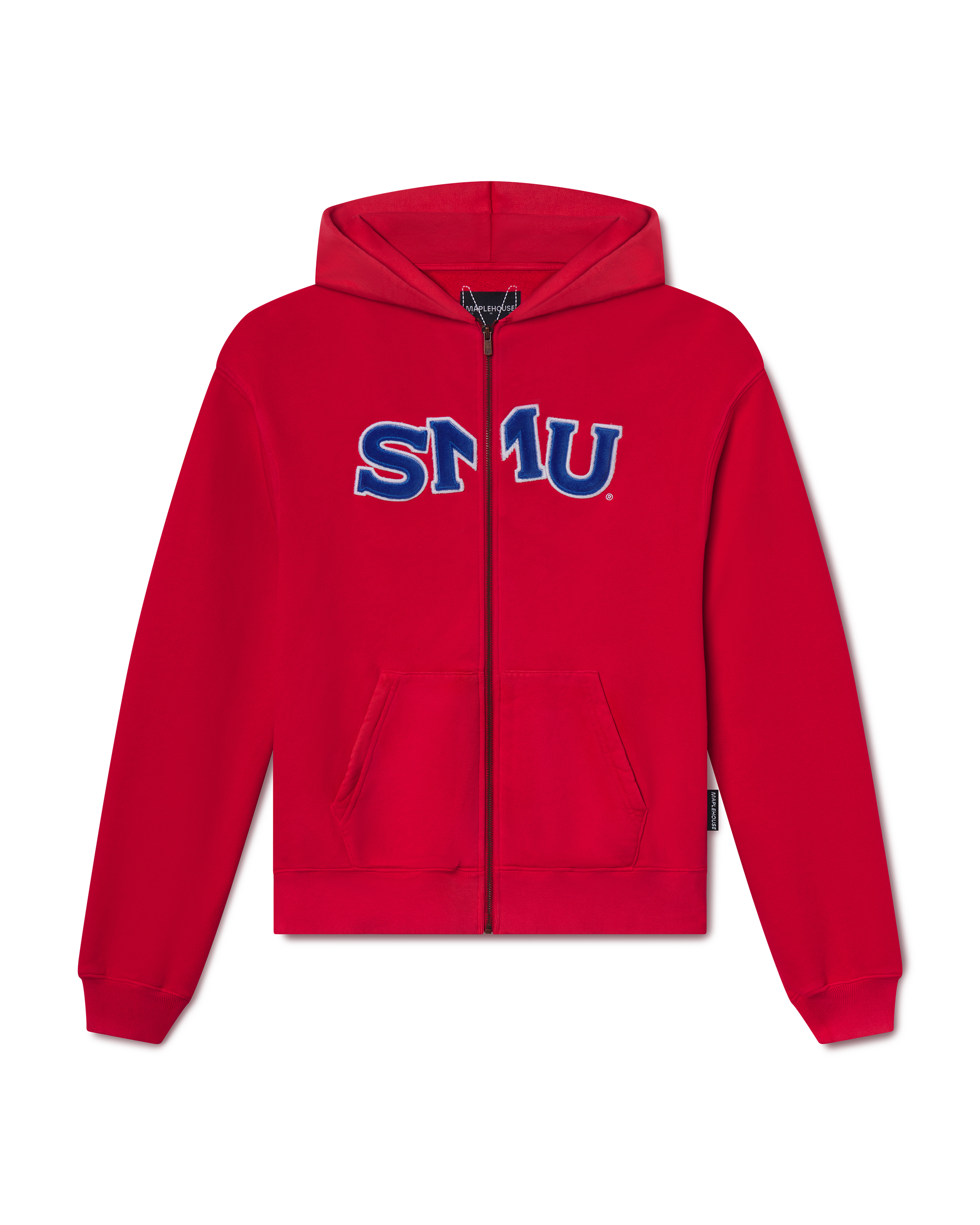 SMU Fuzzy Zip Hoodie